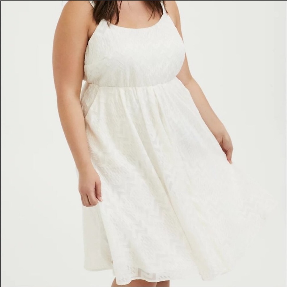 Torrid chiffon chevron striped dress